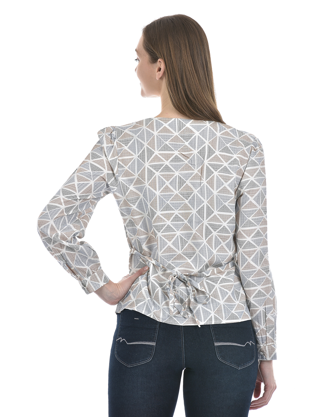 Numero Uno Women Geometric Print Light blue Top